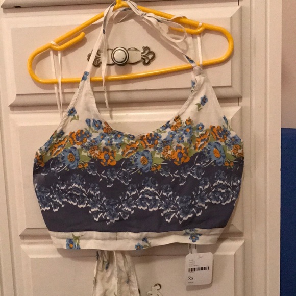 Free people reversible tie cropped shirt - Picture 1 of 6